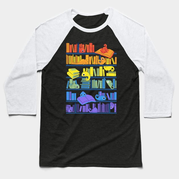 Chameleon's Library Baseball T-Shirt by TaylorRoss1